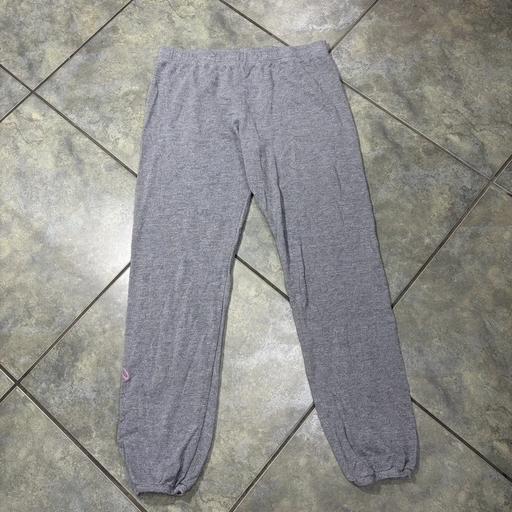 Monrow Soul Cycle Sweatpants Sz M Grey Embroidered Women Limited Edition Casual